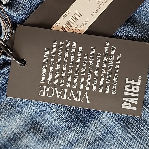 PAIGE Blue Jacqueline Straight Ankl Lace Jeans Brand New - Picture 10 of 15